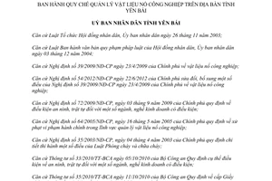 Quyết định 37/2013/QĐ-UBND Quy chế quản lý vật liệu nổ công nghiệp Yên Bái