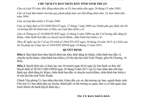 Quyết định 91/2013/QĐ-UBND đăng ký khám chữa bệnh bảo hiểm y tế tỉnh Ninh Thuận