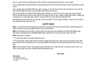 Quyết định 2677/QĐ-UBND 2013 công bố bộ thủ tục hành chính mới Sở Tư pháp Bình Phước