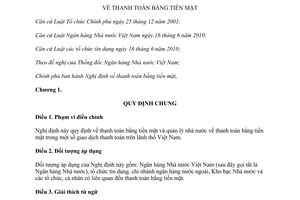 Nghị định 222/2013/NĐ-CP thanh toán bằng tiền mặt