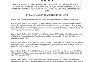 Quyết định 7226/QĐ-UBND năm 2013 điều chỉnh QĐ 4320 Phát triển chăn nuôi bò sữa Hồ Chí Minh