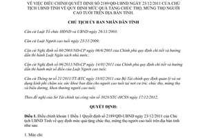 Quyết định 2386/QĐ-UBND năm 2013 mức quà tặng mừng thọ người cao tuổi Phú Yên