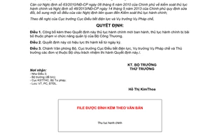 Quyết định 10365/QĐ-BCT năm 2013 công bố thủ tục hành chính mới bãi bỏ Bộ Công Thương