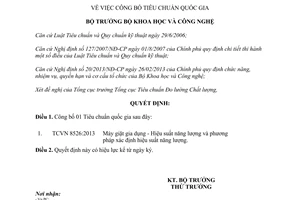 Quyết định 4256/QĐ-BKHCN 2013 công bố Tiêu chuẩn quốc gia Bộ trưởng Bộ Khoa học Công nghệ