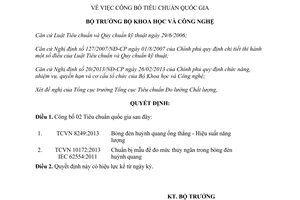 Quyết định 4252/QĐ-BKHCN 2013 công bố Tiêu chuẩn quốc gia Bộ trưởng Bộ Khoa học Công nghệ