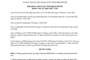 Nghị quyết 15/2013/NQ-HĐND Quy hoạch xây dựng Vùng Bình Phước