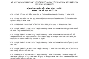 Nghị quyết 13/2013/NQ-HĐND phí bảo vệ môi trường chất thải rắn Bình Phước