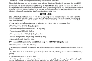 Nghị quyết 15/2013/NQ-HĐND phân bổ vốn ngân sách nhà nước đầu tư xây dựng cơ bản 2014 Bà Rịa Vũng Tàu