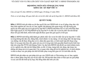 Nghị quyết 124/NQ-HĐND 2013 chất vấn trả lời chất vấn kỳ họp 11 Hội đồng nhân dân tỉnh Quảng Ninh khóa XII