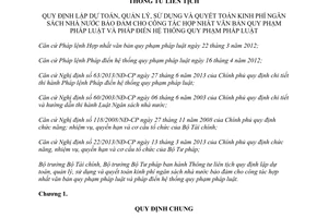 Thông tư liên tịch 192/2013/TTLT-BTC-BTP lập dự toán quyết toán kinh phí NSNN hợp nhất văn bản