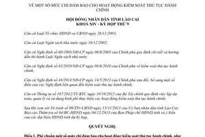 Nghị quyết 29/2013/NQ-HĐND mức chi đảm bảo hoạt động kiểm soát thủ tục hành chính Lào Cai