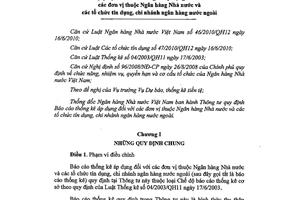 Thông tư 31/2013/TT-NHNN Báo cáo thống kê đơn vị Ngân hàng Nhà nước tổ chức tín dụng