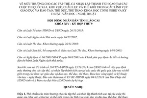 Nghị quyết 27/2013/NQ-HĐND thưởng lập thành tích cao cuộc thi quốc gia Lào Cai