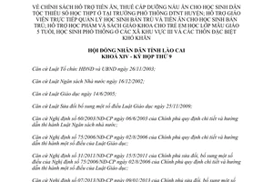 Nghị quyết 35/2013/NQ-HĐND hỗ trợ tiền ăn thuê cấp dưỡng cho học sinh dân tộc thiểu số Lào Cai