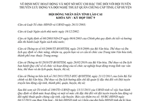 Nghị quyết 33/2013/NQ-HĐND hoạt động mức chi đội tuyên truyền lưu động Lào Cai