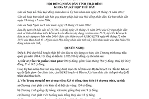 Nghị quyết 17/2013/NQ-HĐND vốn đầu tư xây dựng cơ bản chương trình mục tiêu quốc gia Thái Bình