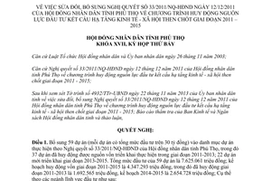 Nghị quyết 19/2013/NQ-HĐND kết cấu hạ tầng kinh tế xã hội 2011 – 2015 Phú Thọ