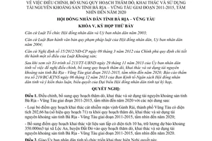 Nghị quyết 23/2013/NQ-HĐND thăm dò khai thác sử dụng tài nguyên khoáng sản Bà Rịa Vũng Tàu