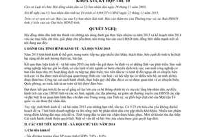 Nghị quyết 99/2013/NQ-HĐND nhiệm vụ năm 2014 Nghệ An