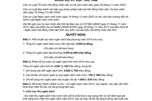 Nghị quyết 11/2013/NQ-HĐND dự toán phân bổ dự toán chi ngân sách Bình Phước 2014