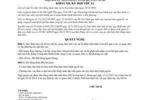 Nghị quyết 114/2013/NQ-HĐND chi hỗ trợ cán bộ công chức bộ phận tiếp nhận trả kết quả Quảng Ninh