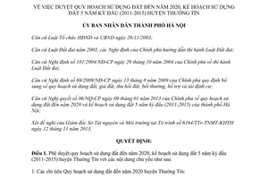 Quyết định 7608/QĐ-UBND năm 2013 quy hoạch sử dụng đất đến 2020 Thường Tín Hà Nội