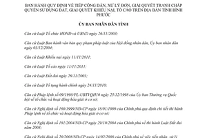 Quyết định 55/2013/QĐ-UBND tiếp công dân xử lý đơn giải quyết tranh chấp khiếu nại tố cáo Bình Phước