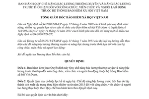 Quyết định 1377/QĐ-BHXH năm 2013 Quy chế nâng bậc lương công viên chức Bảo hiểm xã hội