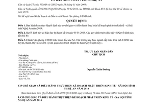 Quyết định 64/2013/QĐ-UBND cơ chế giao điều hành kế hoạch phát triển kinh tế xã hội Nghệ An 2014