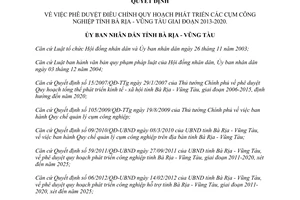 Quyết định 49/2013/QĐ-UBND điều chỉnh Quy hoạch phát triển cụm công nghiệp Bà Rịa