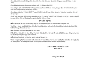 Quyết định 44/2013/QĐ-UBND công bố bổ sung đường thủy nội địa địa phương An Giang