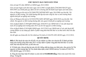 Quyết định 3858/QĐ-UBND dự toán chi tiết kinh phí sự nghiệp môi trường năm 2013 Bình Định