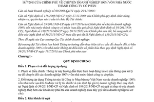 Thông tư 194/2013/TT-BTC tái cơ cấu DN vốn nhà nước không đủ điều kiện cổ phần hóa theo NĐ 59