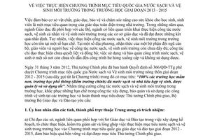 Chỉ thị 5909/CT-BGDĐT Chương trình Nước sạch Vệ sinh môi trường trường học 2013 2015