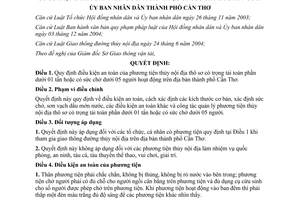 Quyết định 28/2013/QĐ-UBND điều kiện an toàn của phương tiện thủy nội địa Cần Thơ