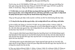 Công văn 7534/TCHQ-TXNK năm 2013 vướng mắc thực hiện Thông tư 128