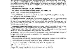 Công văn 9894/BKHĐT-KTĐN năm 2013 chế độ báo cáo dự án ODA Quý III