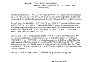 Công văn 9916/BKHĐT-KTCN năm 2013 phương tiện vận tải chuyên dùng sân golf