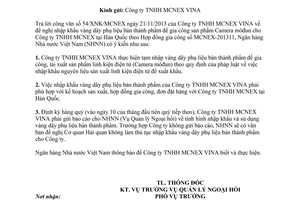 Công văn 9360/NHNN-QLNH năm 2013 nhập khẩu vàng dây phụ liệu bán thành phẩm