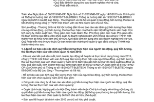 Công văn 16234/SLĐTBXH-LĐ năm 2013 xác định quỹ tiền lương Hồ Chí Minh