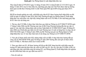 Công văn 11495/BCT-XNK năm 2013 hướng dẫn cấp C/O Mẫu A giày dép xuất khẩu EU