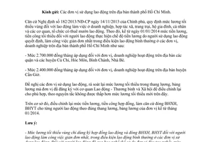 Công văn 4892/BHXH-THU 2013 đóng BHXH BHYT theo mức lương tối thiểu vùng mới Hồ Chí Minh