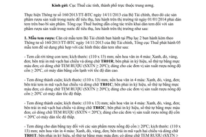 Công văn 4374/TCT-TVQT hướng dẫn dán tem rượu sản xuất trong nước tiêu thụ lưu hành trên thị trường