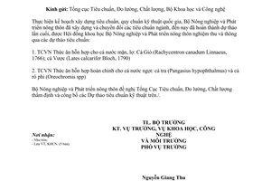 Công văn 5987/BNN-KHCN năm 2013 thẩm định dự thảo tiêu chuẩn quốc gia