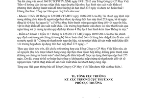 Công văn 7822/TCHQ-TXNK năm 2013 hàng nhập sản xuất xuất khẩu