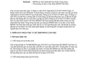 Công văn 5111/BHXH-TCCB năm 2013 hướng dẫn tuyển dụng viên chức 2013