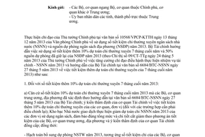 Công văn 17708/BTC-NSNN năm 2013 tiết kiệm chi thường xuyên NSNN nguồn dự phòng NSĐP