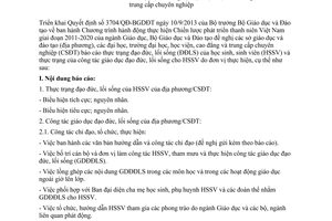 Công văn 9106/BGDĐT-CTHSSV năm 2013 báo cáo thực trạng đạo đức lối sống học sinh sinh viên