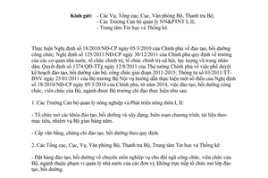 Công văn 6121/BNN-TCCB năm 2013 đào tạo bồi dưỡng công viên chức Bộ Nông nghiệp