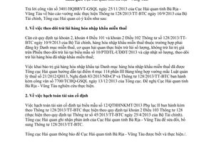 Công văn 8125/TCHQ-TXNK năm 2013 trả lời vướng mắc Thông tư 128